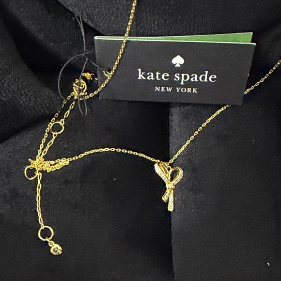 Kate Spade New York All tie Up Gold Bow Necklace - Picture 9 of 11
